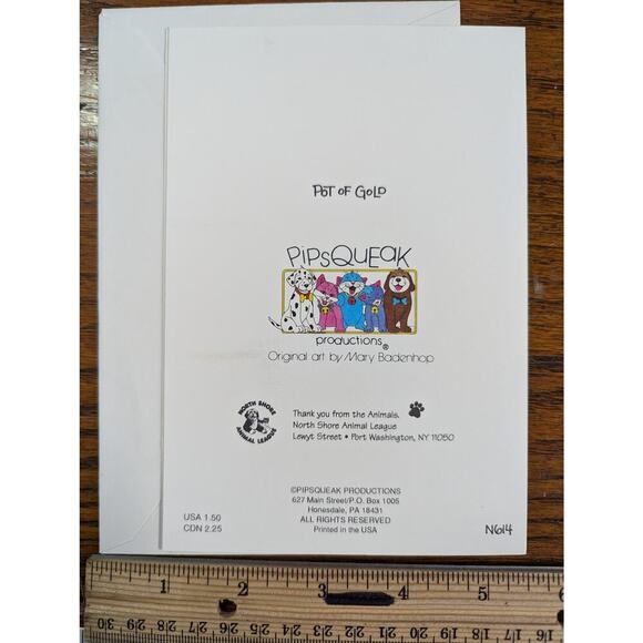 Vtg Pot of Golden Retriever Puppy Dog Ginger Orange Kitty Blank Greeting Card - Picture 2 of 2